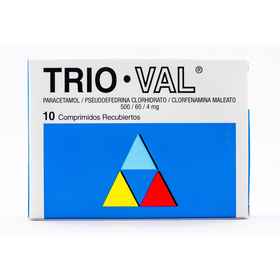  TRIOVAL 500/60 mg ECUAQUIMICA x 10 Comprimidos Recubiertos299395