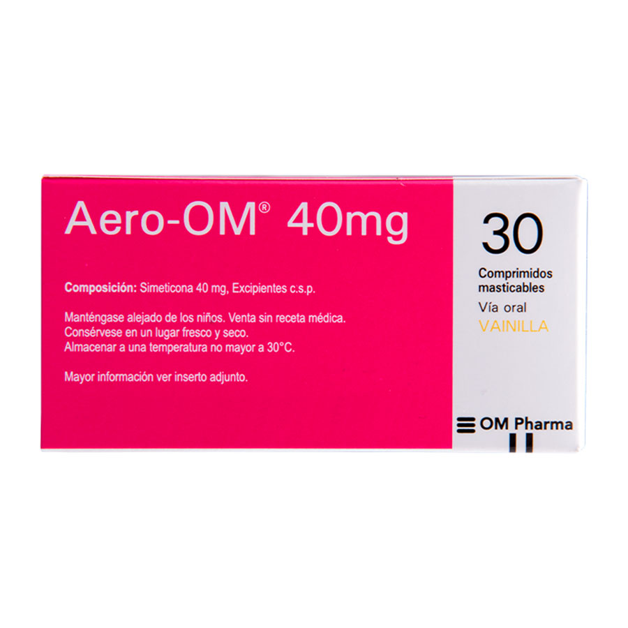  Antiácido AERO-OM Vainilla 40 mg Tableta Masticable x 30299484
