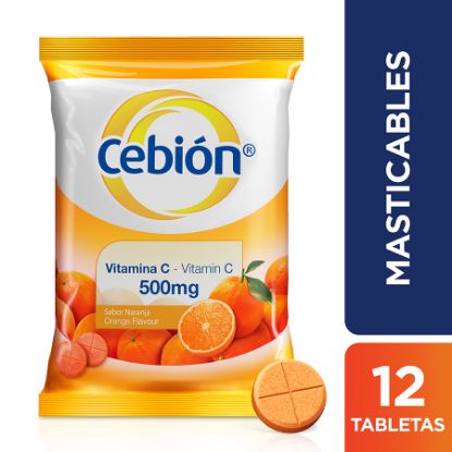  Vitamina C CEBION Fresa 500 mg Tableta Masticable x 12299561
