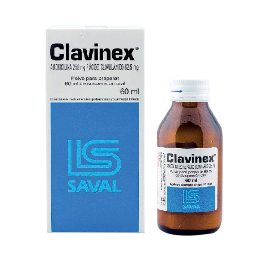  CLAVINEX 250 mg x 62.5 mg ECUAQUIMICA Suspensión328490
