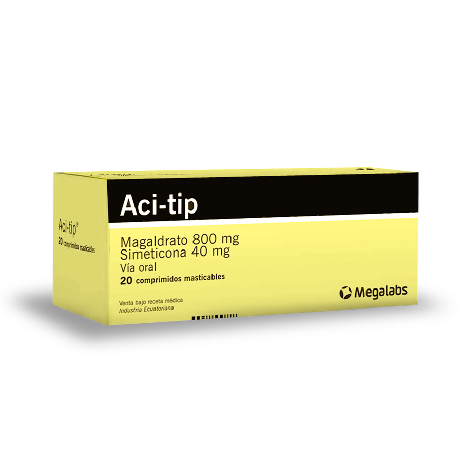 Antiácido ACI-TIP 800 mg x 40 mg Comprimidos Masticables x 20345165