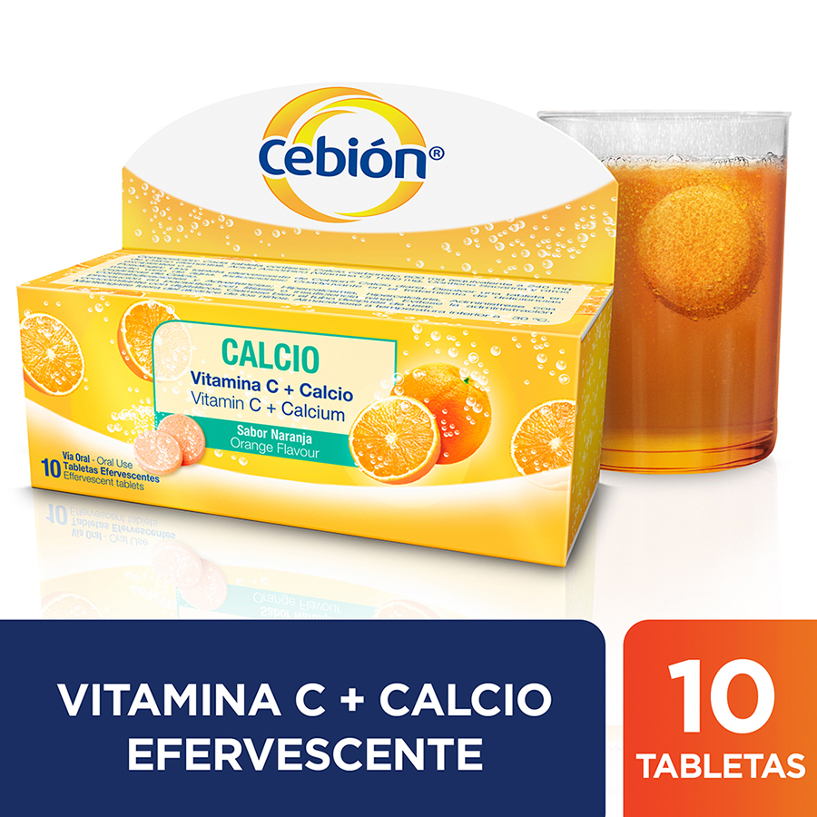  CEBION Calcio 1000 mg x 600 mg Tableta Efervescente x 10345202