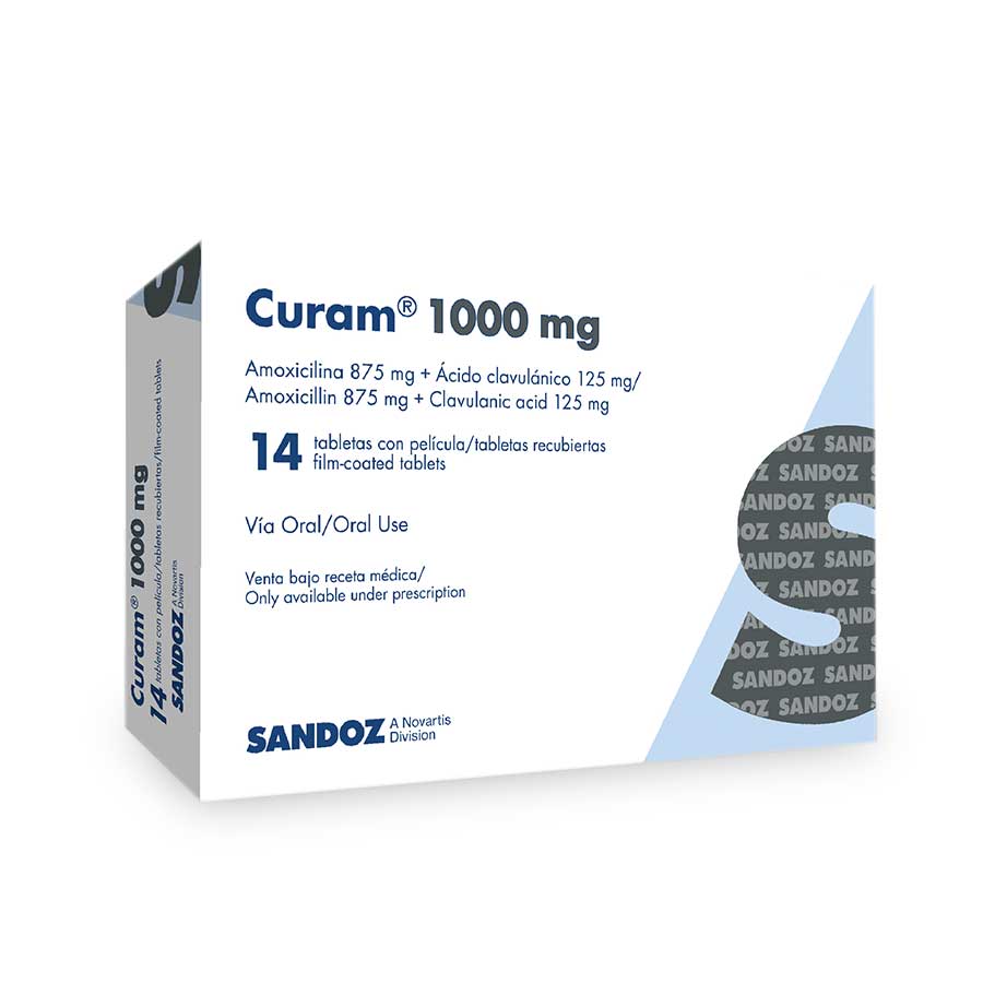  CURAM 875 mg x 125 mg NOVARTIS x 14 Tableta Recubierta345578