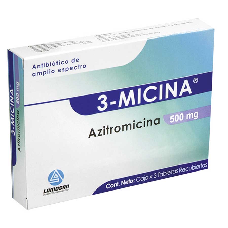  3-MICINA 500 mg LAMOSAN x 5 Tableta Recubierta346143