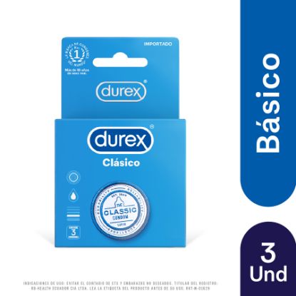  DUREX Condones Clásico 13443 Caja de 3 preservativos351979