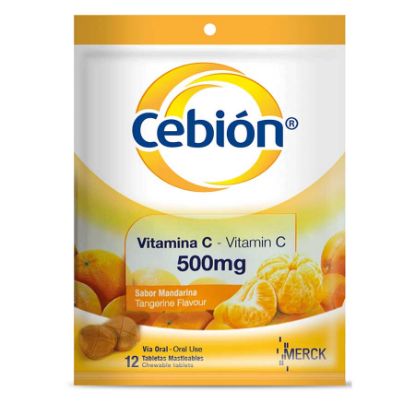  CEBION Mandarina 500 mg Tableta Masticable x 12352197