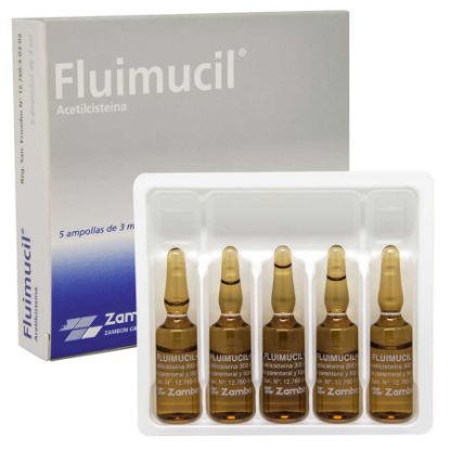 FLUIMUCIL 300 mg ZAMBON x 5 Ampolla Inyectable356599