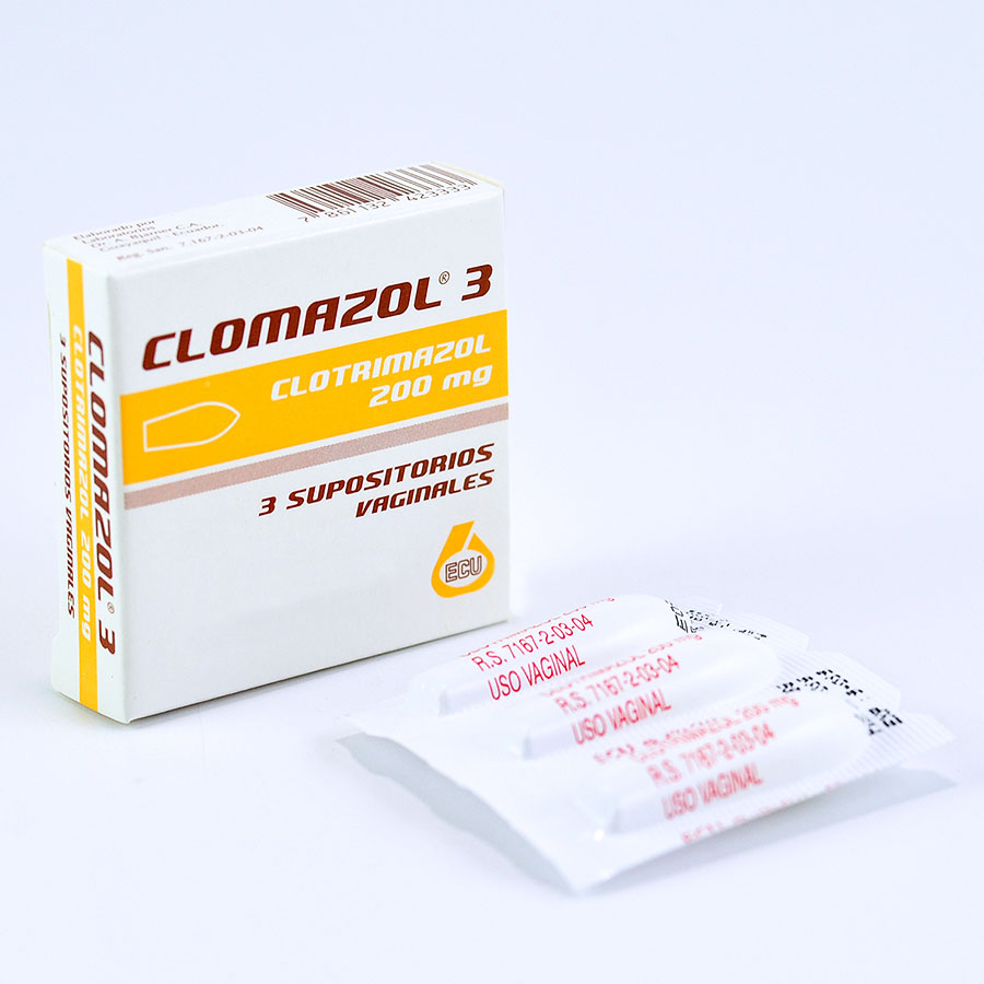  CLOMAZOL 0.2 g ECU x 3 Supositorios Vaginales356689