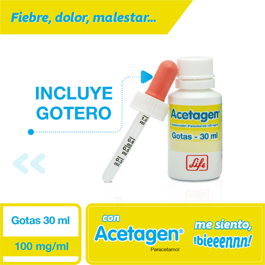  Analgésico para Niños ACETAGEN Uva 100 mg x ml en Gotas 30 ml356974
