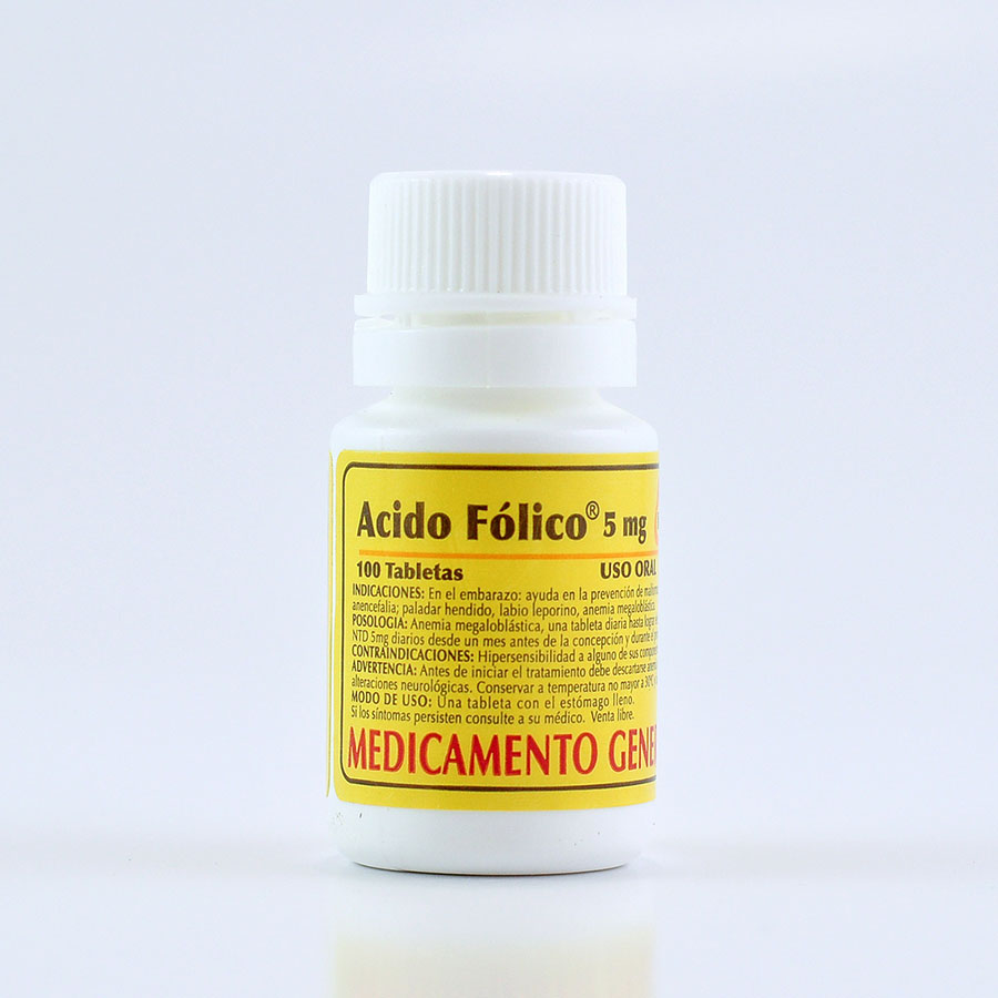  ACIDO FOLICO 5 mg Tableta x 100357012