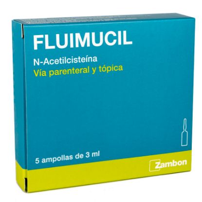  FLUIMUCIL 500 mg ZAMBON x 3 Ampolla Inyectable357233