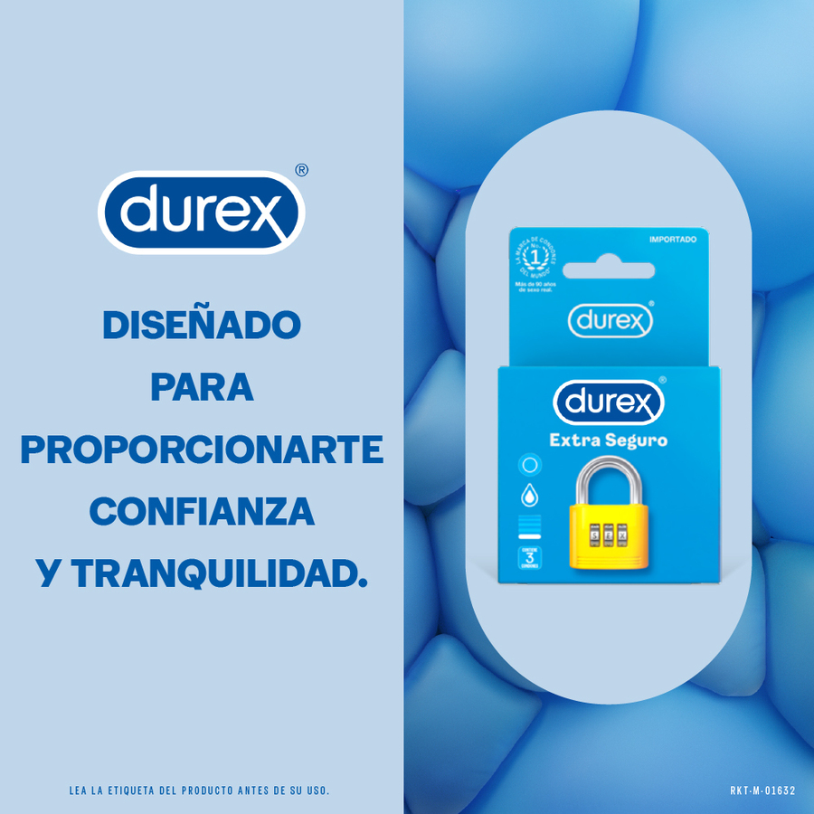  DUREX Condones Extra seguro 11847 Caja de 3 preservativos357548