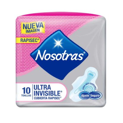  Toalla Sanitaria NOSOTRAS Ultrainvisible Cubierta Rapigel 35038 x 10 unds358311
