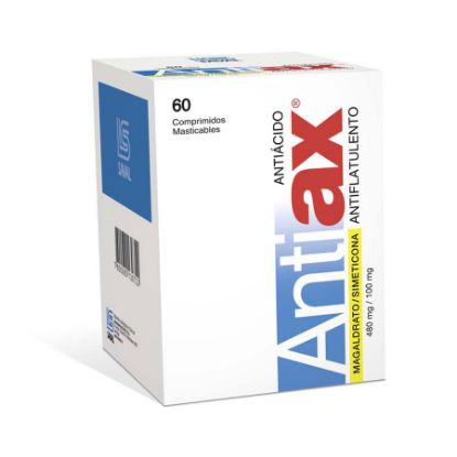  Antiácido ANTIAX 480 mg x 100 mg Tableta masticable x 60359588