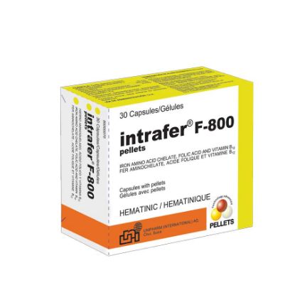  INTRAFER 150 mg x 800 mcg x 8 mcg UNIPHARM x 30 Cápsulas359733