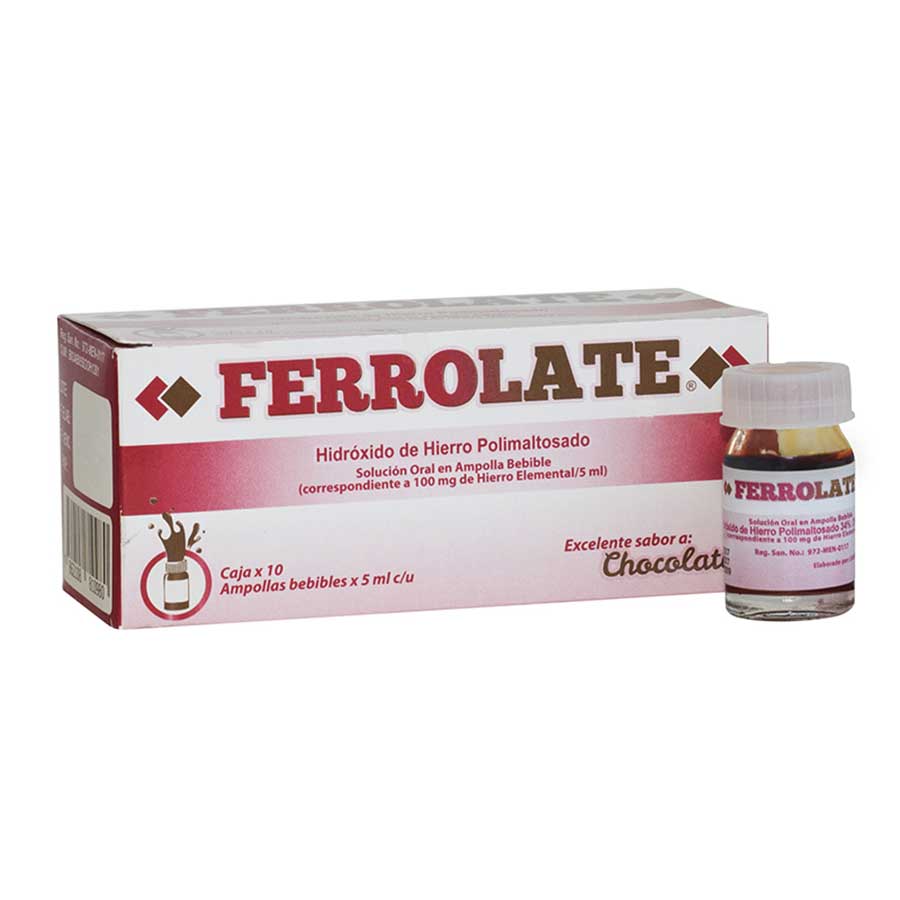  FERROLATE 100 mg/5 ml DANIVET x 10 Ampolla Bebible360214