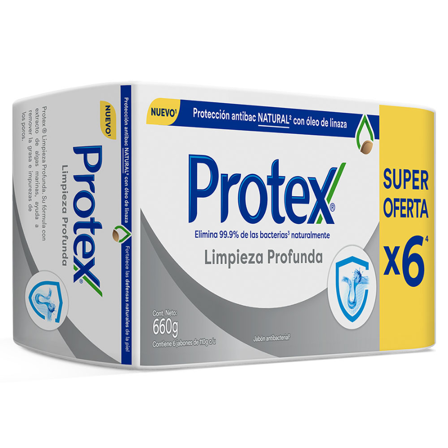  Jabón en Barra PROTEX Limpieza Profunda Antibacterial 104776 110 g x 6 unidades360865