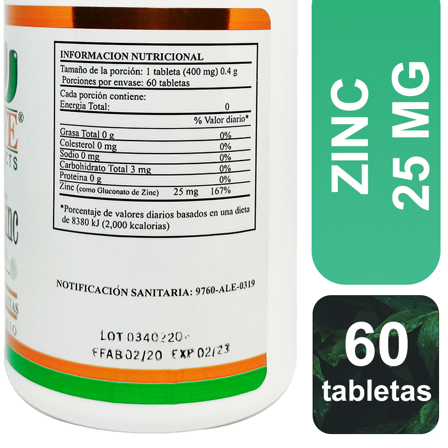  Suplemento de Salud Ósea y Articular XTRALIFE Zinc Tableta 109492 x 60361609