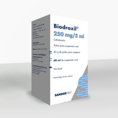  BIODROXIL 250 mg x 5 ml NOVARTIS Suspensión362610