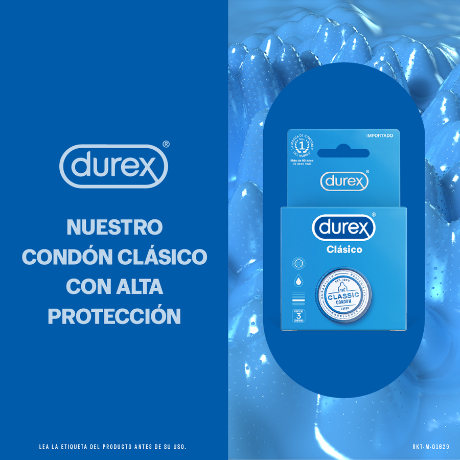  DUREX Condones Clásico  Caja de 3 preservativos363297