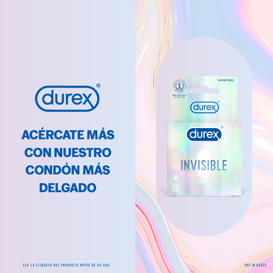  DUREX Condones Invisibles  Caja de 3 preservativos363580
