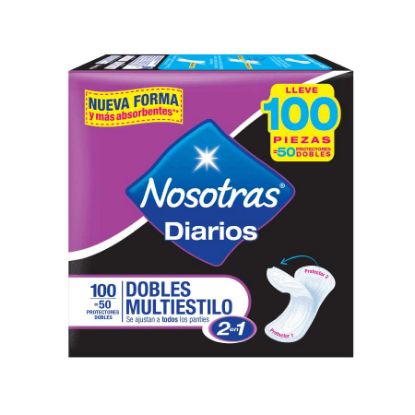  Protectores Diarios NOSOTRAS Doble multiestilo  x 50 unds364689