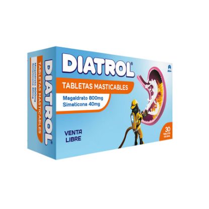  Antiácido DIATROL 800 mg  x 50 % / 10 ml Tabletas Masticables x 30366536