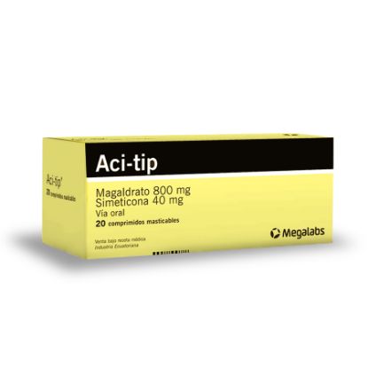 Antiácido aci-tip 800 mg x 40 mg comprimidos masticables x 20 405292