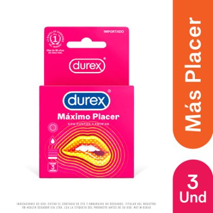 Durex condones máximo placer  caja de 3 preservativos 407212