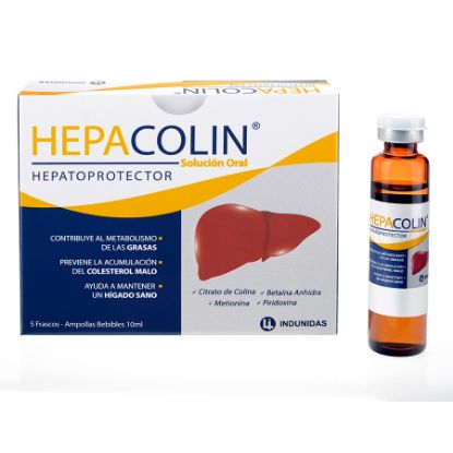 Hepacolin 1000 mg x 500 mg x 100 mg x 10 mg solución bebible x 5 407743