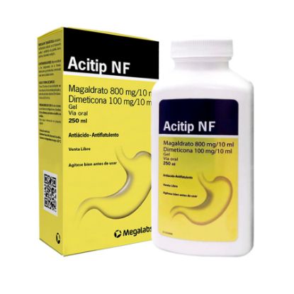 Antiácido aci-tip 800 mg x 100 mg gel 250 ml 408324