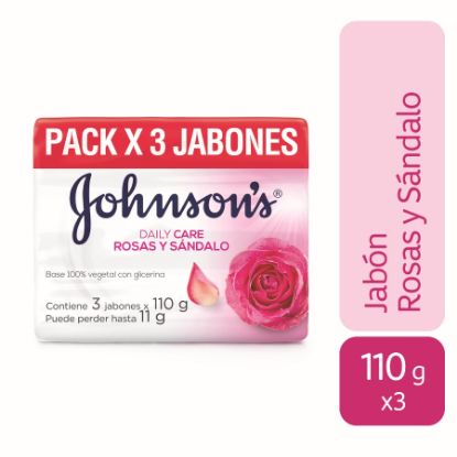 Jabón johnson&johnson daily care rosas & sándalo  330 gr 409205