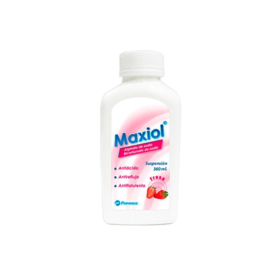 Antiácido maxiol fresa 500 mg x 260 mg x 100 mg suspensión 360 ml 422060