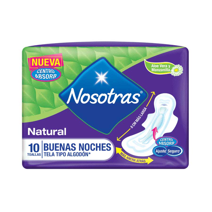  Toalla Sanitaria NOSOTRAS Buenas Noches Natural x 10 unds425165