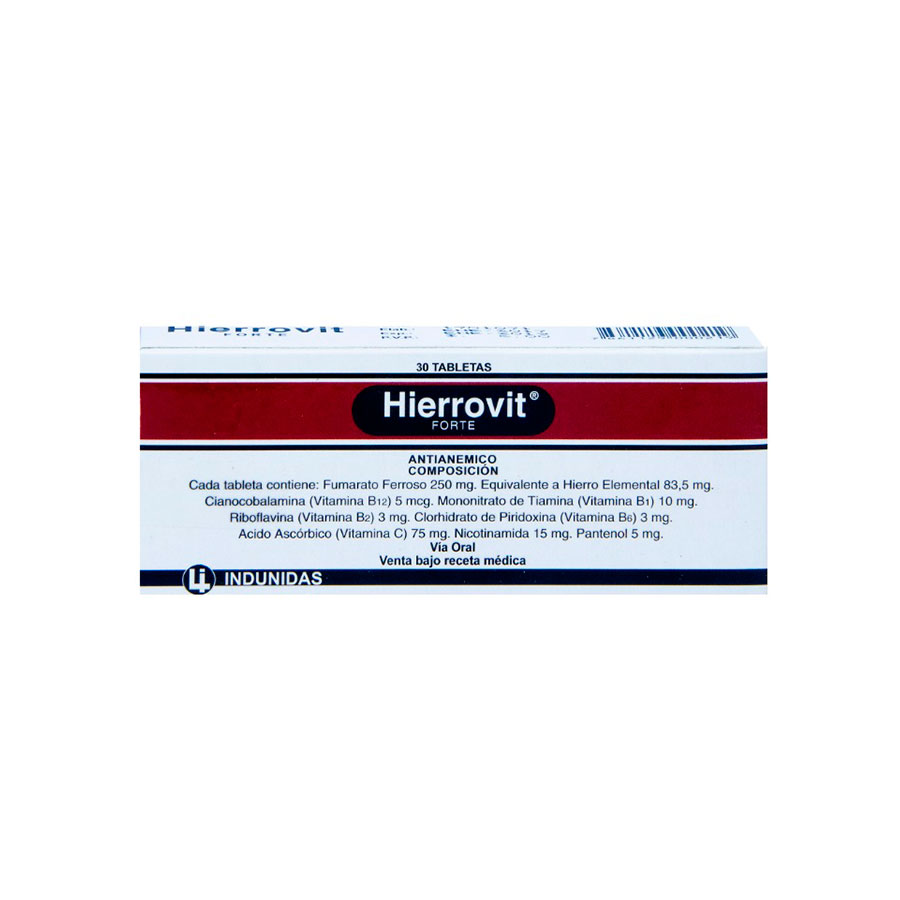 HIERROVIT 250MG INDUNIDAS Tableta Forte425315