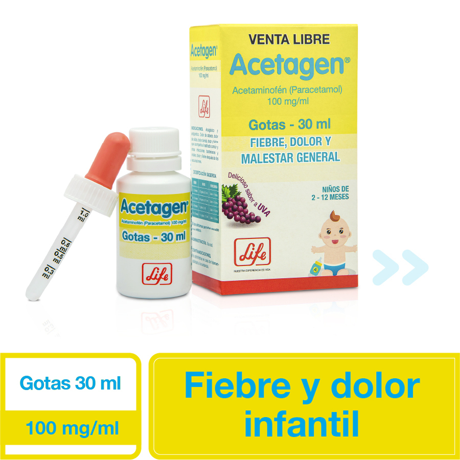  Analgésico para Niños ACETAGEN Uva 100 mg x ml en Gotas 30 ml425502