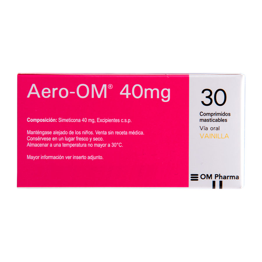  Antiácido AERO-OM Vainilla 40 mg Tableta Masticable x 30425539