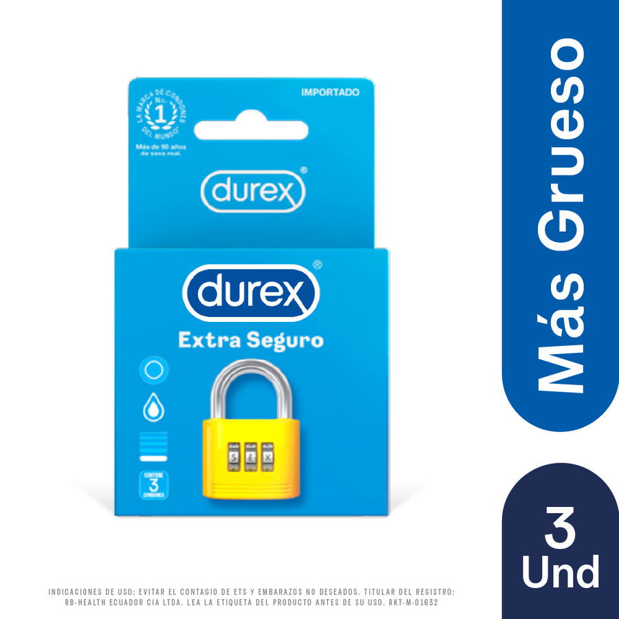  DUREX Condones Extra seguro Caja de 3 preservativos426026