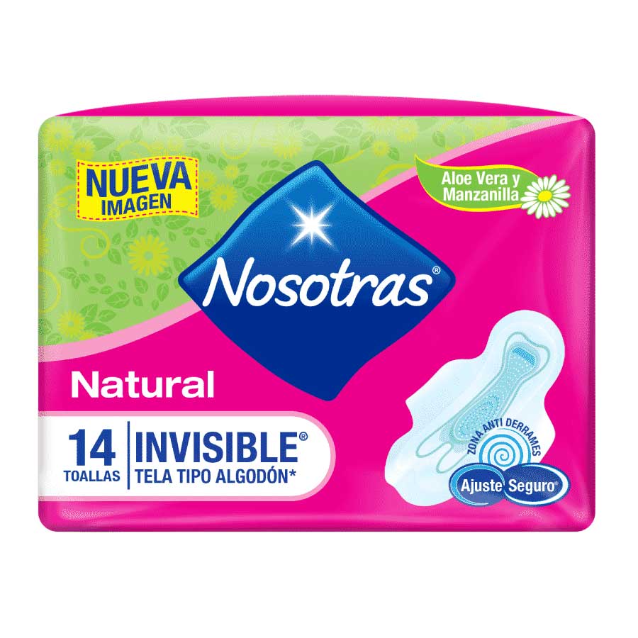  Toalla Sanitaria NOSOTRAS Natural Invisible Tela x 14 unds426070