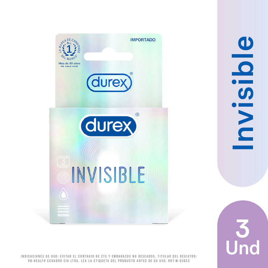  DUREX Condones Invisibles Caja de 3 preservativos426342