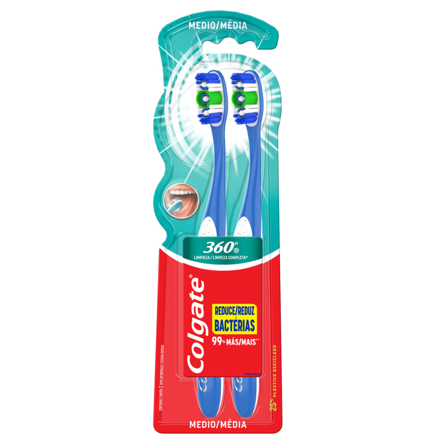  Cepillo Dental COLGATE 360º con Limpiador de Lengua 2 x 1426761