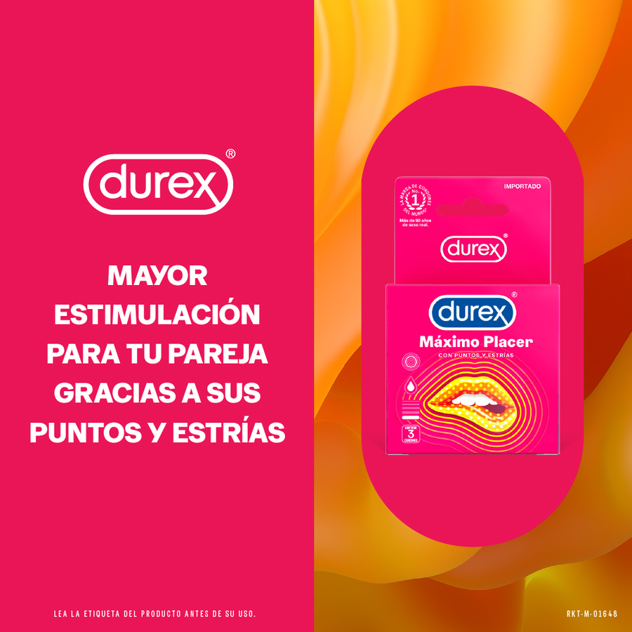  DUREX Condones Máximo Placer Caja de 3 preservativos426978