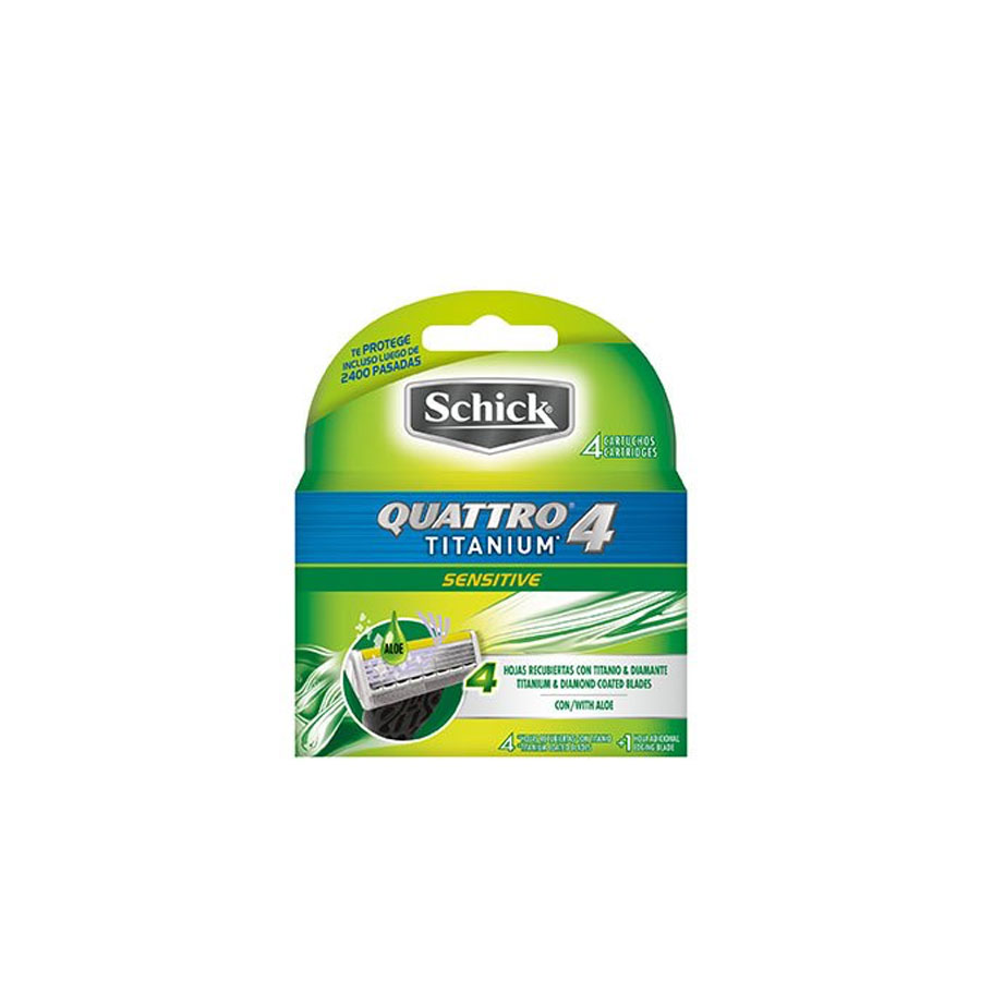  Repuesto de Afeitadora SCHICK Quattro Titanium Sensitive 4 unidades427276