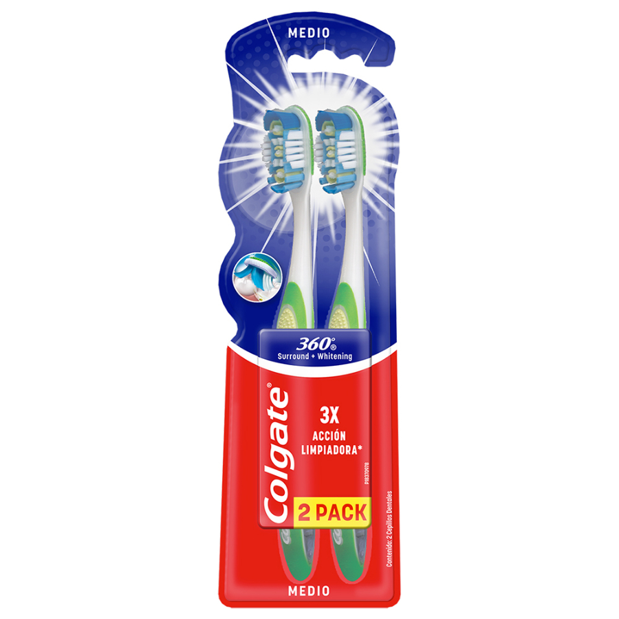  Cepillo dental COLGATE 360° Surround Med 2 unidades427435