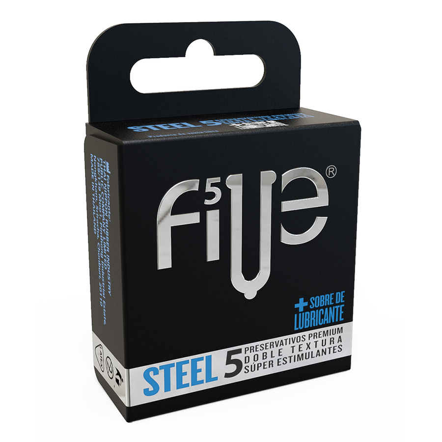  Preservativo FIVE Steel 5 unidades427564