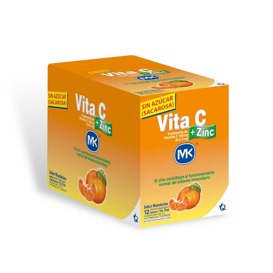  Vitamina C VITA-C Zinc de Mandarina  500 mg x 5mg Tableta Masticable x 12427751