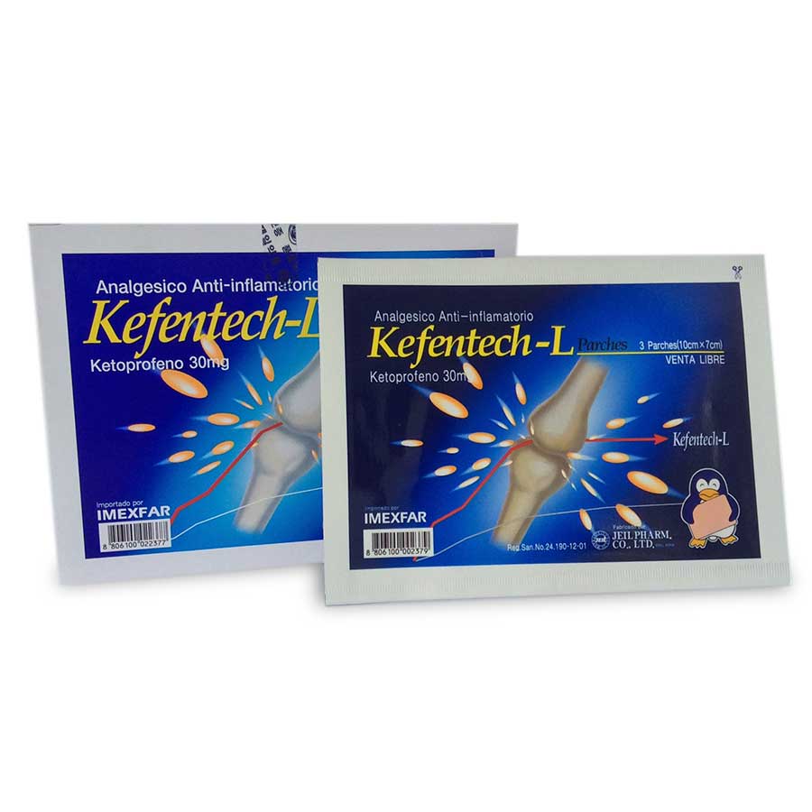  Analgésico y antiinflamatorio KEFENTECH 30 mg Parche 10 cm x 7 cm427775