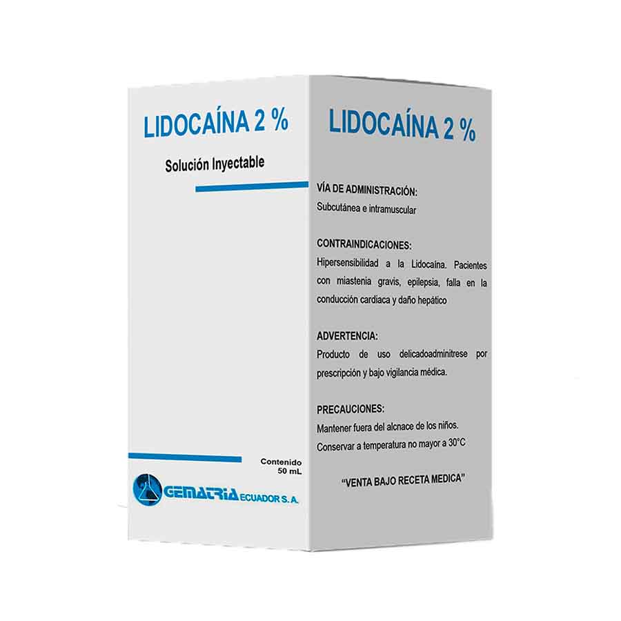 LIDOCAINA 2% GEMATRIAECUADOR Ampolla Inyectable 427896