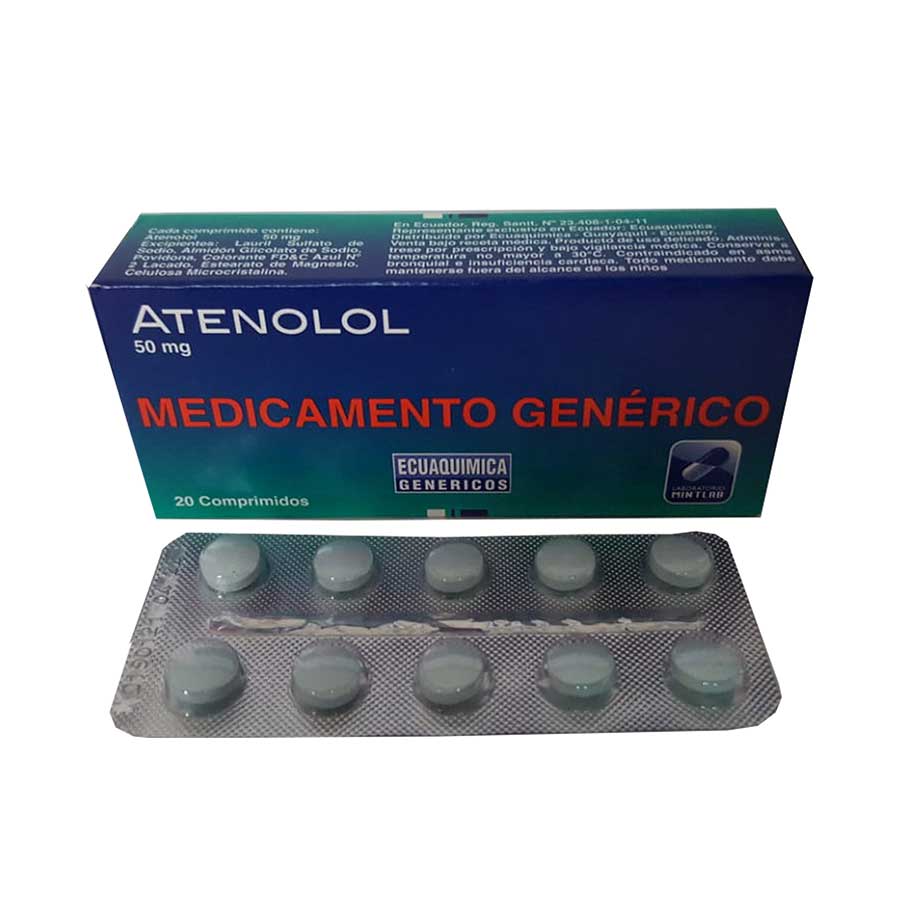 ATENOLOL 50MG ECUAQUIMICA - MINTLAB Comprimidos 427899