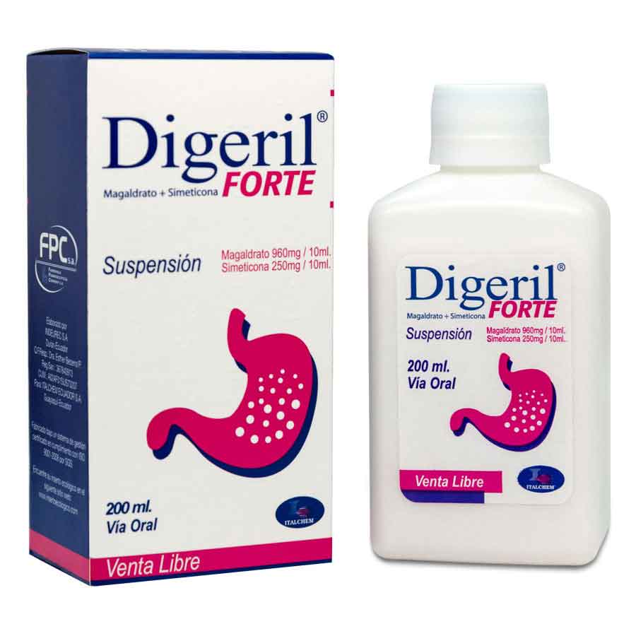  DIGERIL Forte Vainilla 960 mg x 250 mg Suspensión 200 ml427998